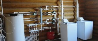 floor-standing gas boiler in the boiler room