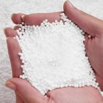 Expanded polystyrene in hands
