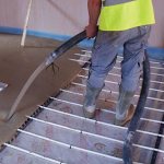 Pouring screed for heated floors
